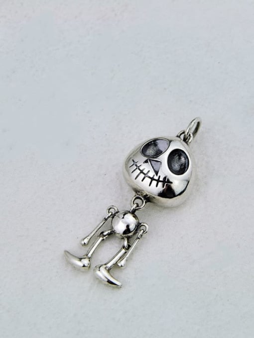 SHUI Vintage Sterling Silver With Personality Joints Can Be Activated Skull Diy 2