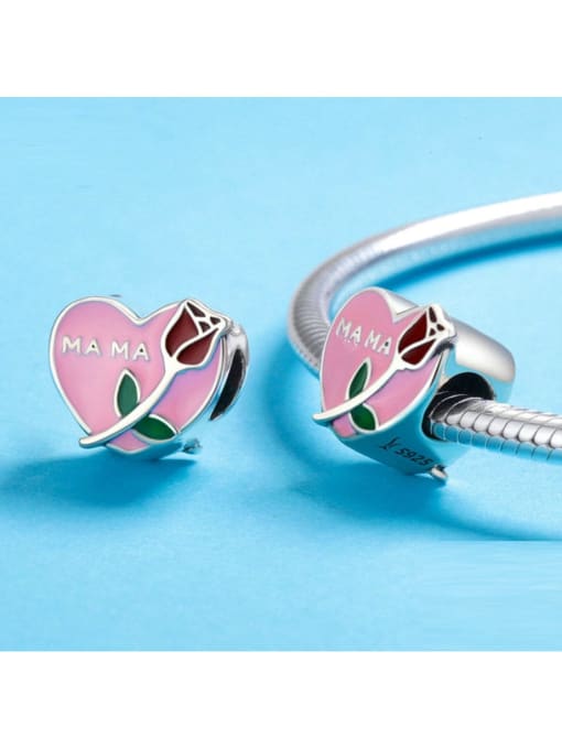 Jare 925 silver rose charms 2