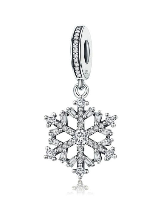 SCC266 925 silver cute snowflake charms