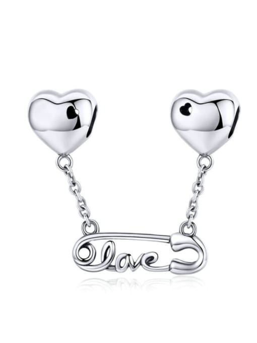 Jare 925 silver heart  needle charms