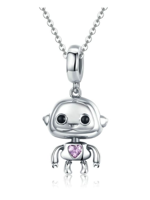 Pendant Chain 925 silver cute robotic charms