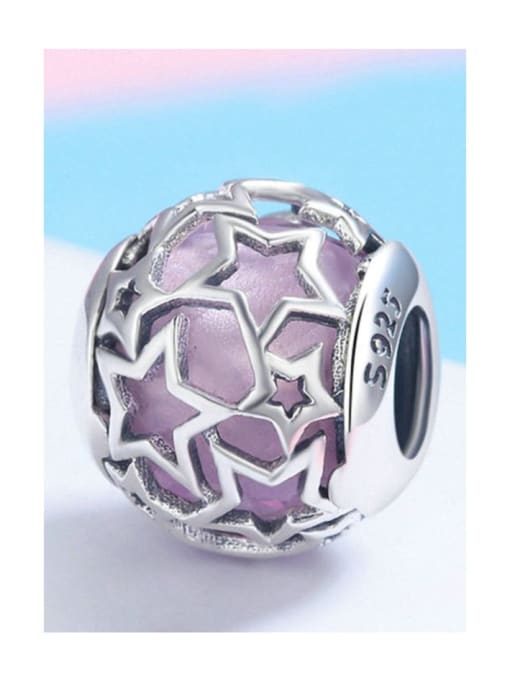 Pink 925 silver star charms