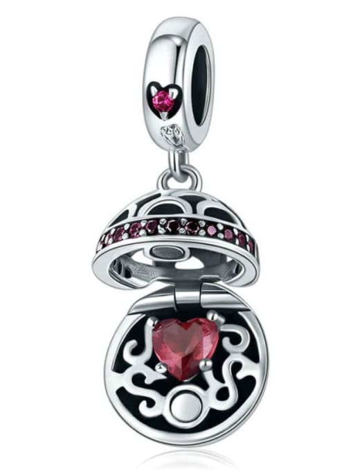 Red 925 silver love charms