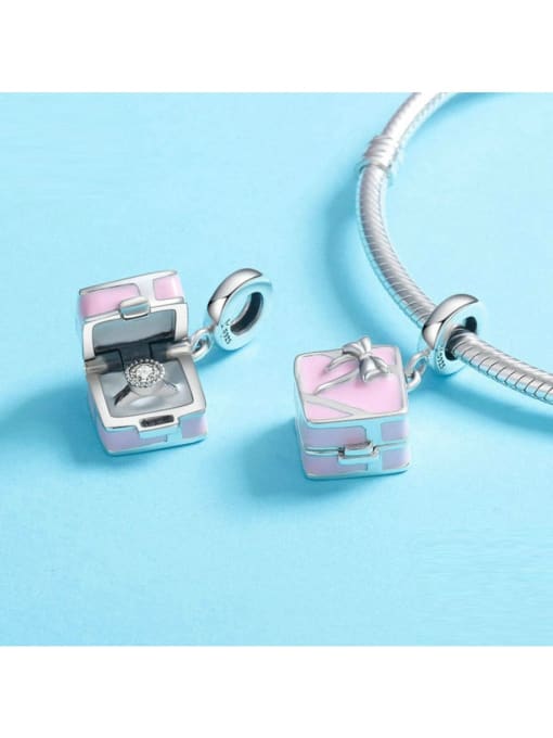 Jare 925 silver cute gift box charms 1