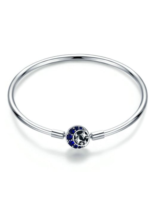 Jare 925 Silver Star Moon Chain Bracelet