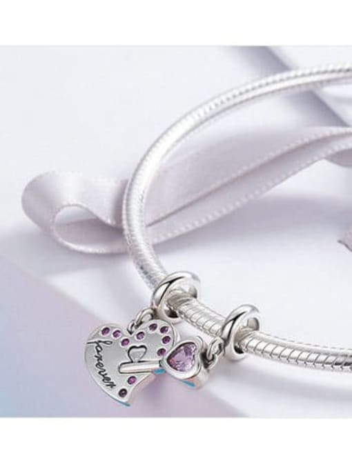 Jare 925 silver cute heart lock charms 3