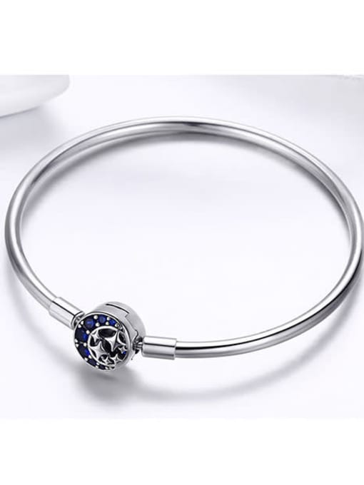Jare 925 Silver Star Moon Chain Bracelet 3