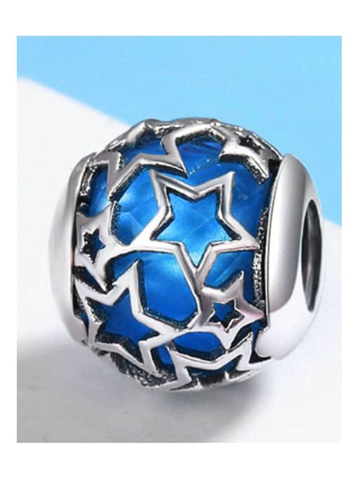 blue 925 silver star charms