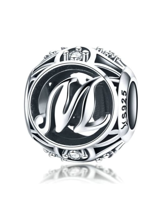 M 925 silver letter charms