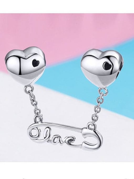 Jare 925 silver heart  needle charms 2