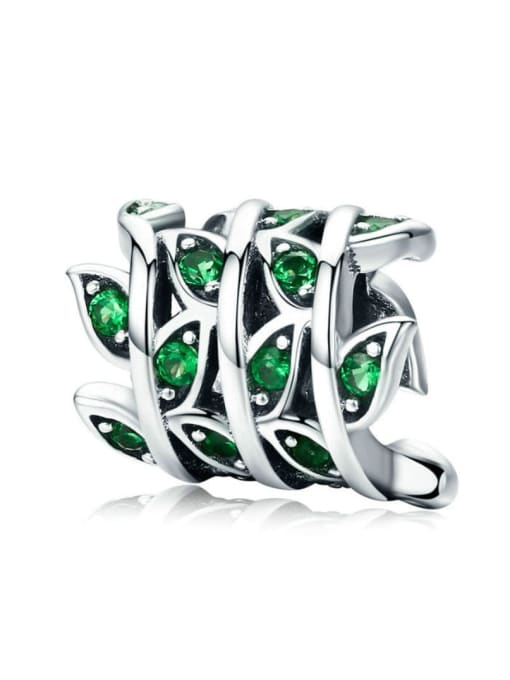 Jare 925 silver green grass charms