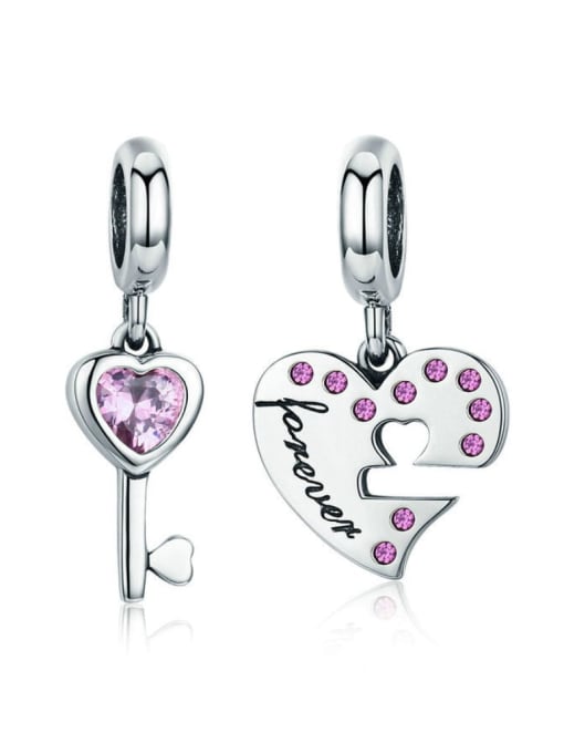 Jare 925 silver cute heart lock charms