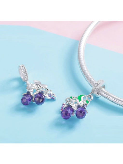 Jare 925 silver cute flower and fruit charms 2