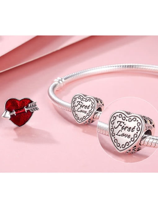 Jare 925 silver romantic heart charms 1