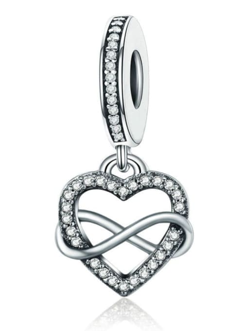 Love is endless 925 silver cute heart charms