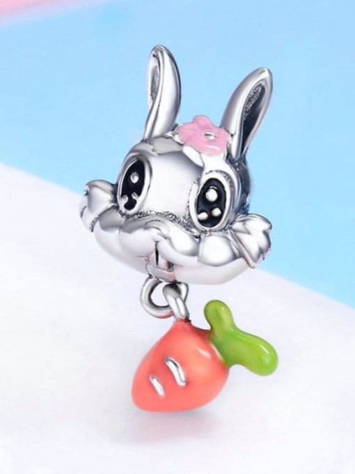 Jare 925 silver cute rabbit charms 2