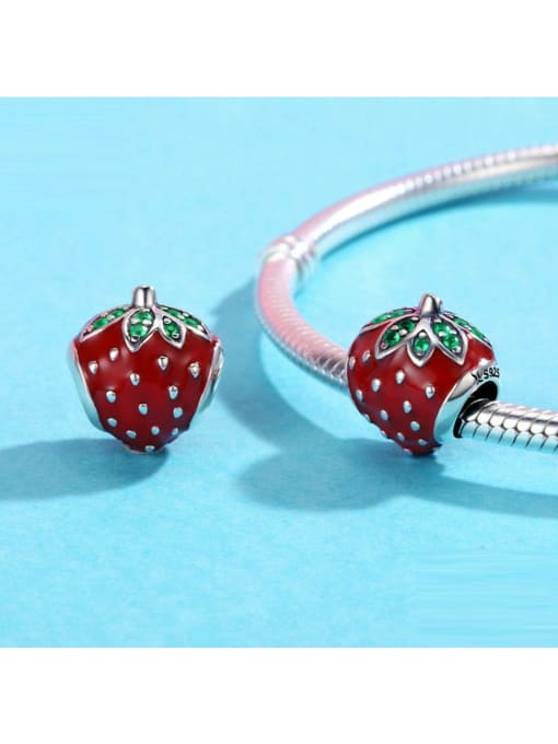 Jare 925 silver cute strawberry charms 1