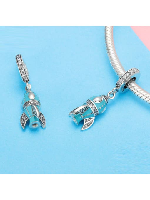 Jare 925 silver cute little rocket charms 2