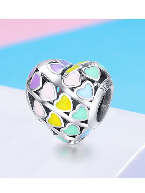 Jare 925 Silver Rainbow Heart charms 3