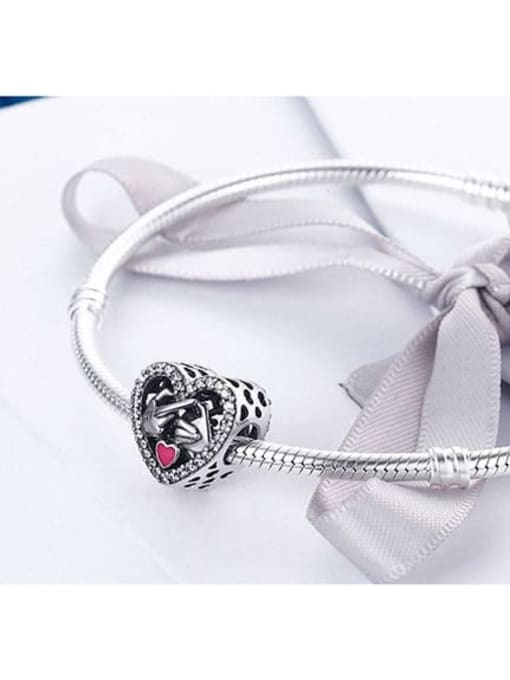 Jare 925 silver cute heart charms 2