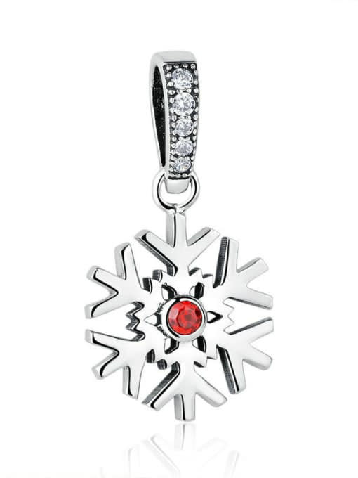 SCC075 925 silver cute snowflake charms