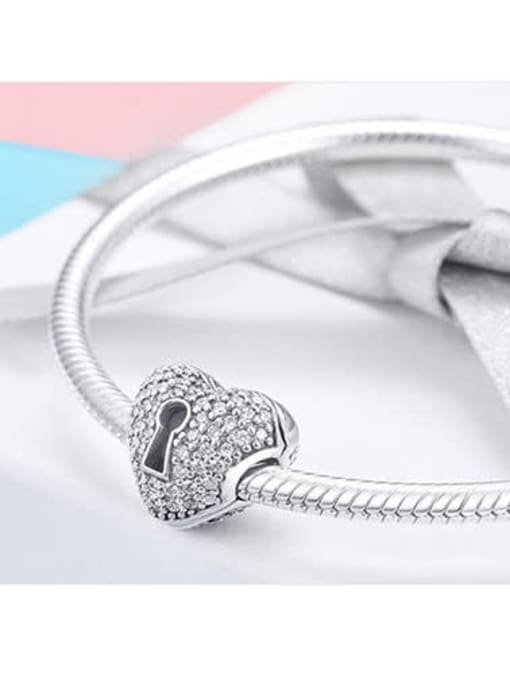 Jare 925 silver heart lock charms 2