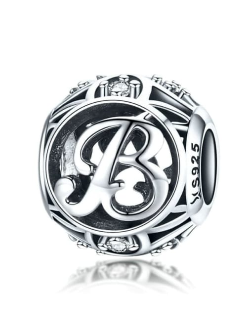 B 925 silver letter charms