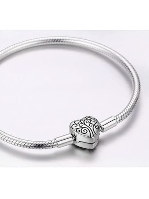 Jare 925 silver cute heart Chain Bracelet 2