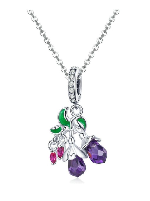 Pendant Chain 925 silver cute flower and fruit charms