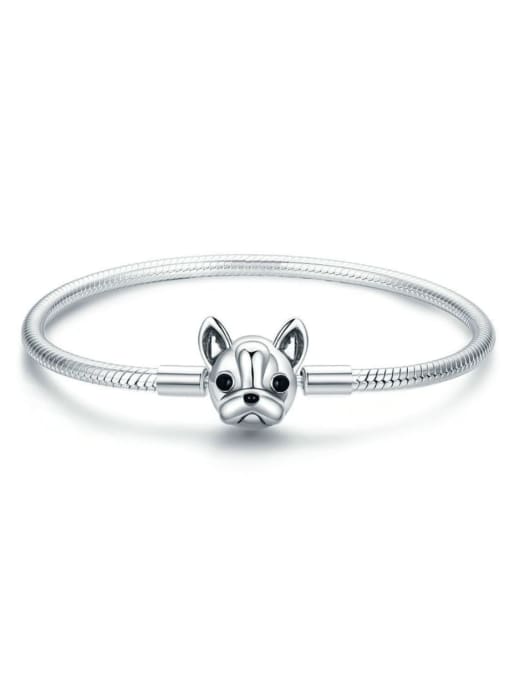 18cm 925 Silver Cute Dog Chain Bracelet