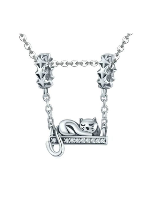 Pendant Chain 925 silver cute cat charms