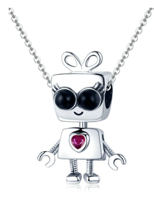 Dropping chains 925 silver cute doll charms