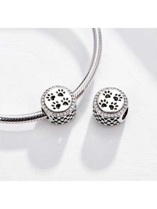 Jare 925 silver cute paw print charms 1