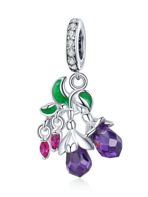 Jare 925 silver cute flower and fruit charms