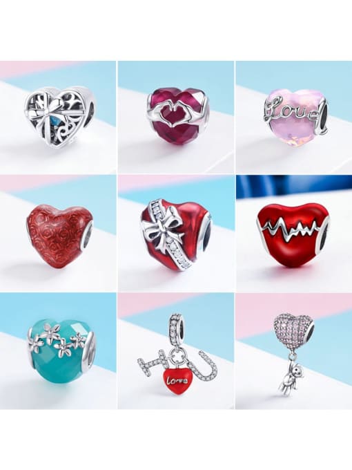 Jare 925 Sterling Silver With Antique Silver Plated Classic Heart charms