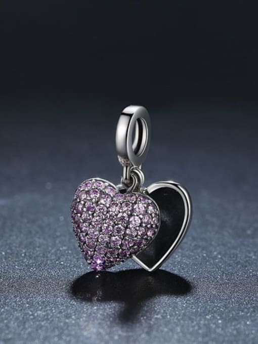 Jare 925 silver romantic heart charms 3