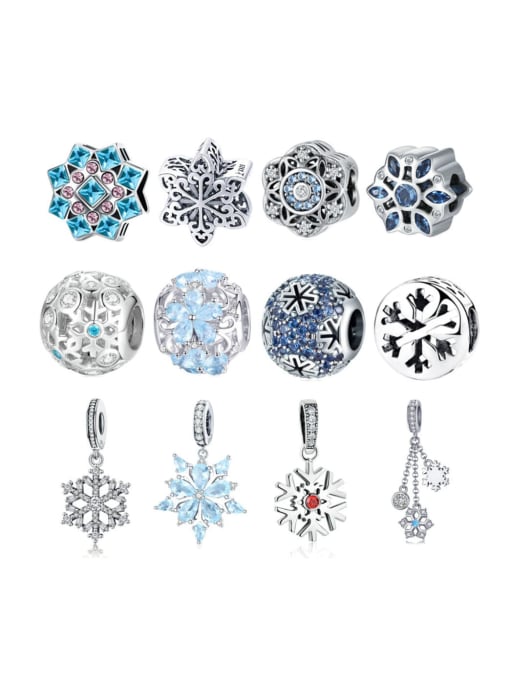 Jare 925 silver cute snowflake charms