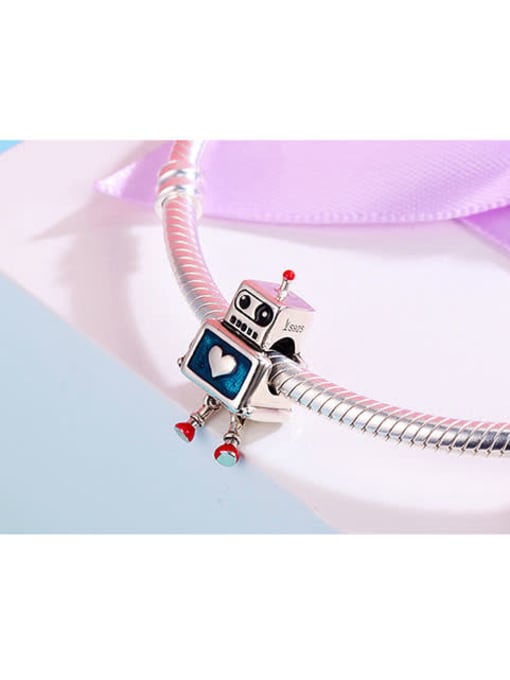 Jare 925 silver cute robotic charms 2