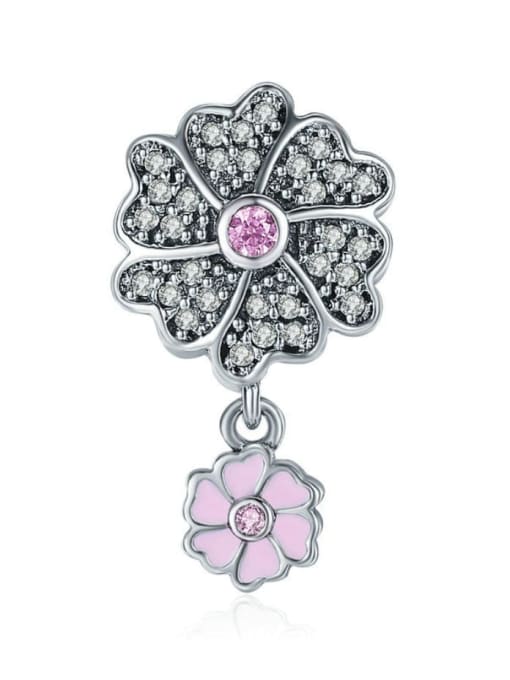 Jare 925 silver romantic flower charms