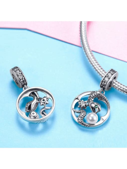 Jare 925 silver cute snake charms 2