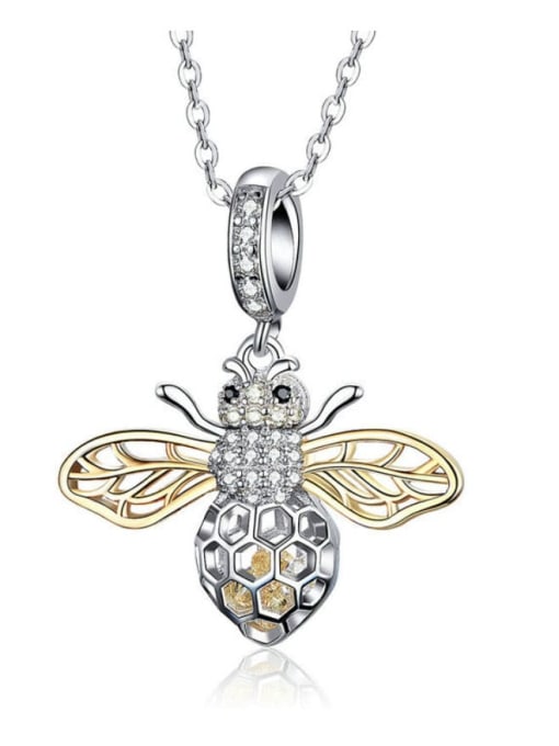 Necklace 925 silver cute bee charms