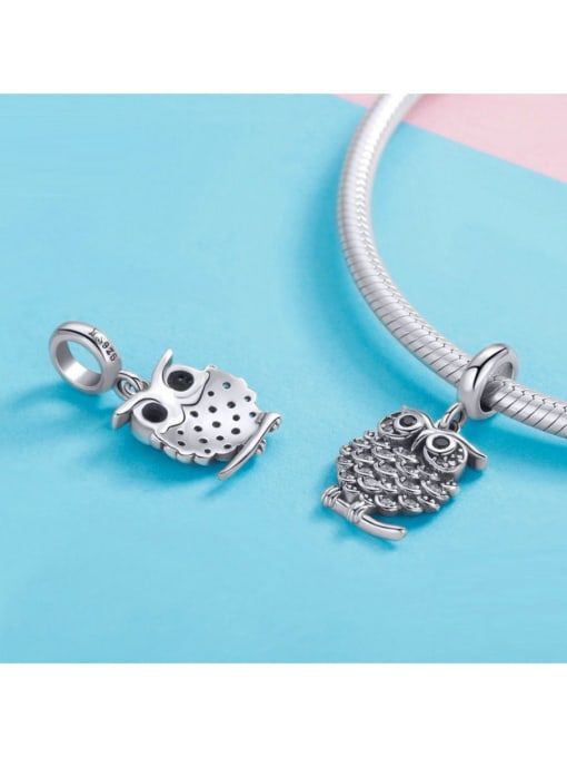 Jare 925 silver cute owl charms 2