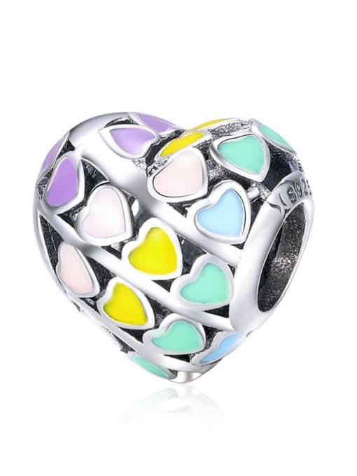 Heart-shaped rainbow 925 silver rainbow charms