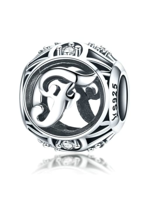 F 925 silver letter charms