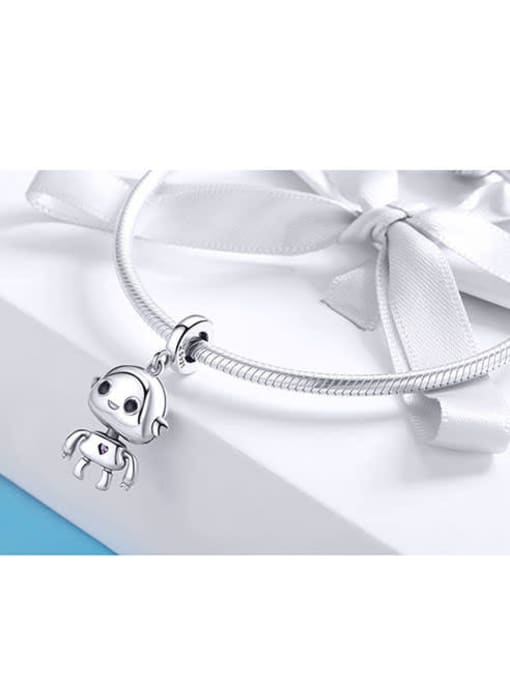 Jare 925 silver cute robotic charms 3
