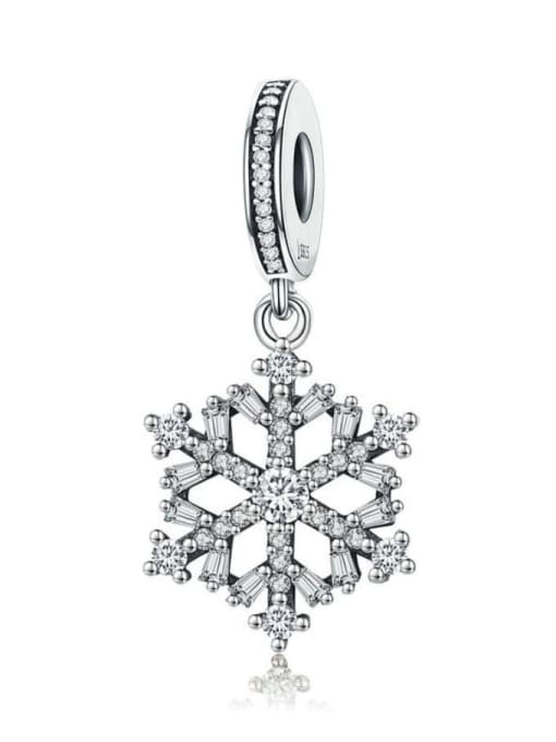Crystal snow 925 silver snowflake charms