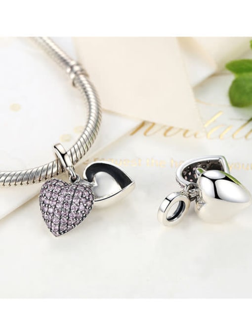Jare 925 silver romantic heart charms 2