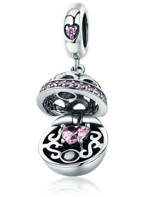 Pink 925 silver love charms
