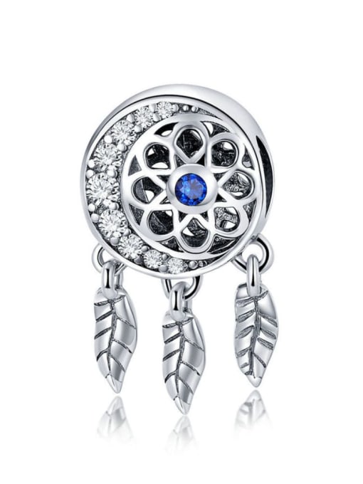 Blue 925 silver artificial zircon charms