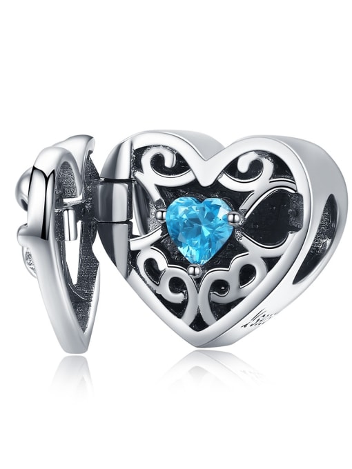 SCC1053 925 Sterling Silver With Antique Silver Plated Classic Heart charms